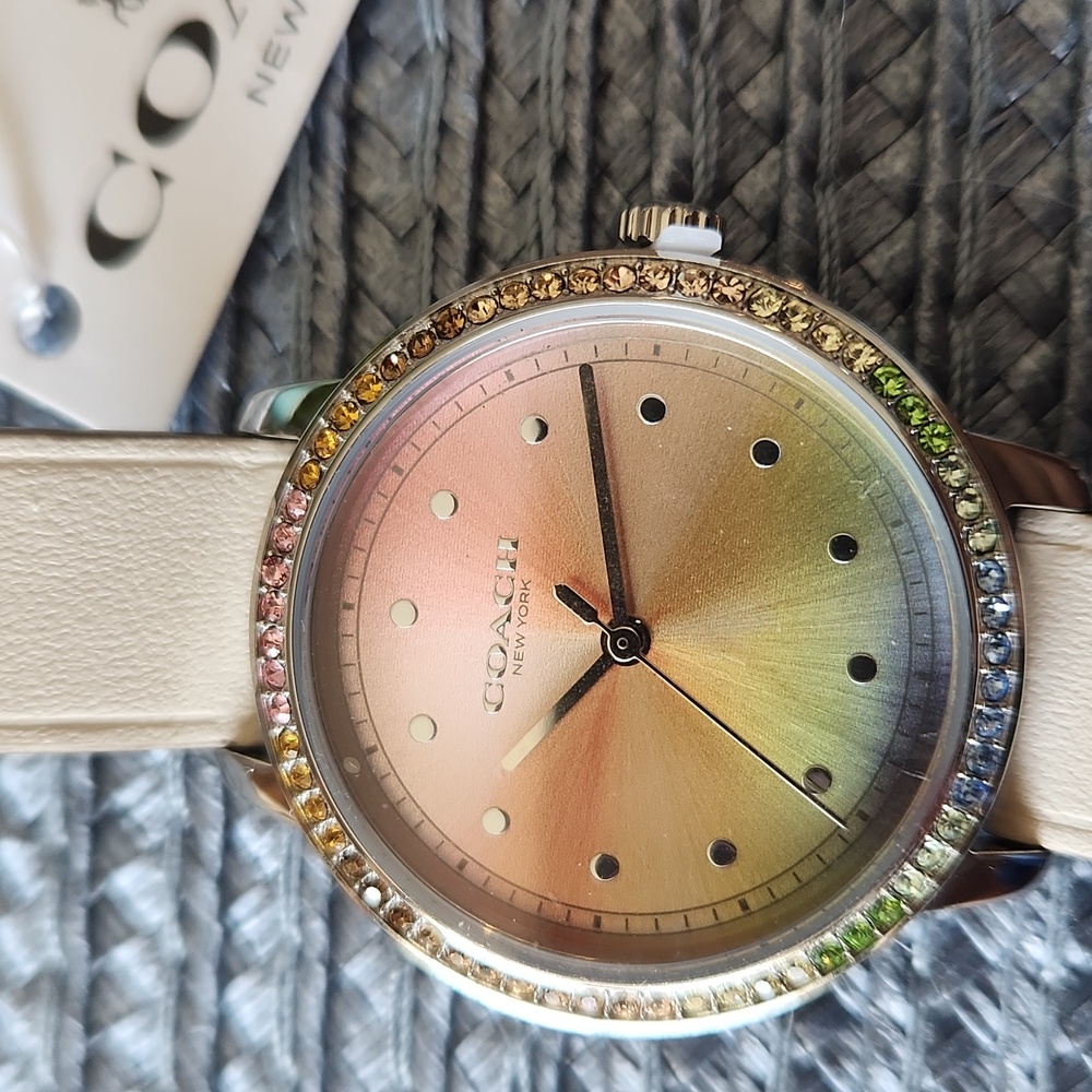 Coach Cream Strap Watch with Sunset Dial - Picture 2 of 7
